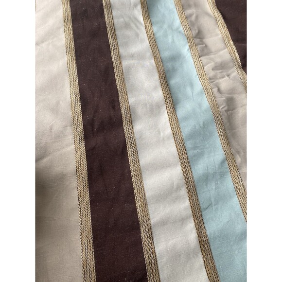 Upholstery Fabric 12 Yards Vertical Stripes Maroon Cream Blue Silky Texture NEW - Picture 9 of 16